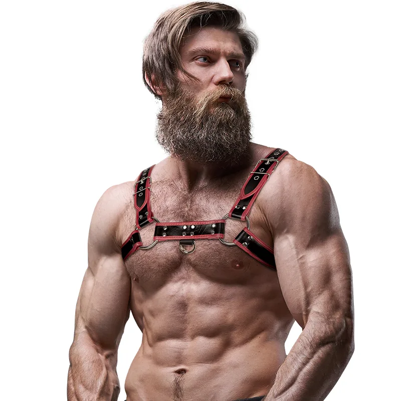 ARNÉS ECOPIEL PECHO HOMBRE NEGRO/ROJO