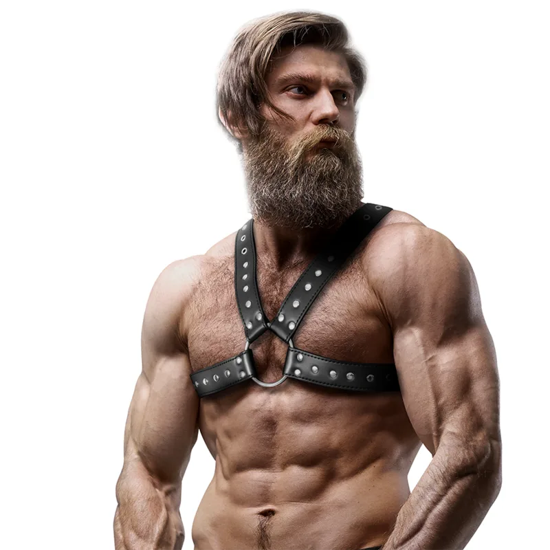 ARNÉS ECOPIEL PECHO CRUZADO CON TACHUELAS HOMBRE