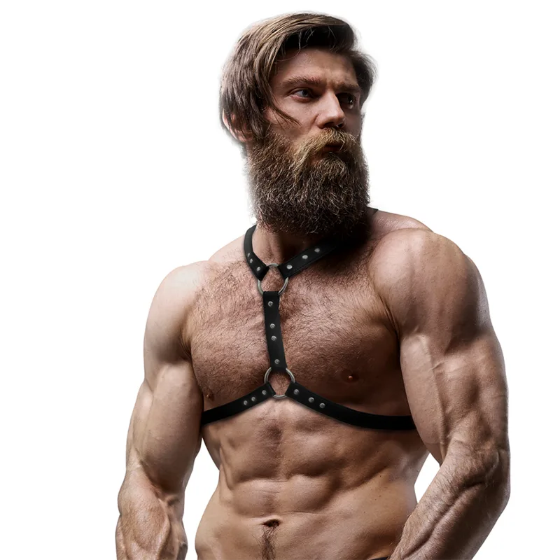 ARNÉS ECOPIEL PECHO CON DOBLE SUJECIÓN Y TACHUELAS HOMBRE