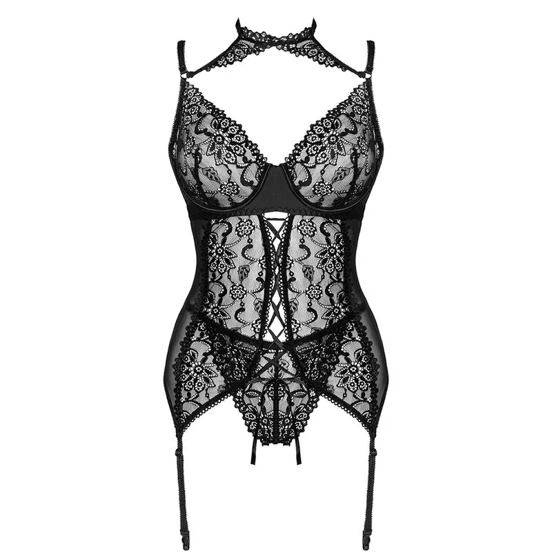 LIVCO CORSETTI FASHION - GIELLANDRA FOR THE SENSES COLLECTION CORSET + PANTY NEGRO S/M