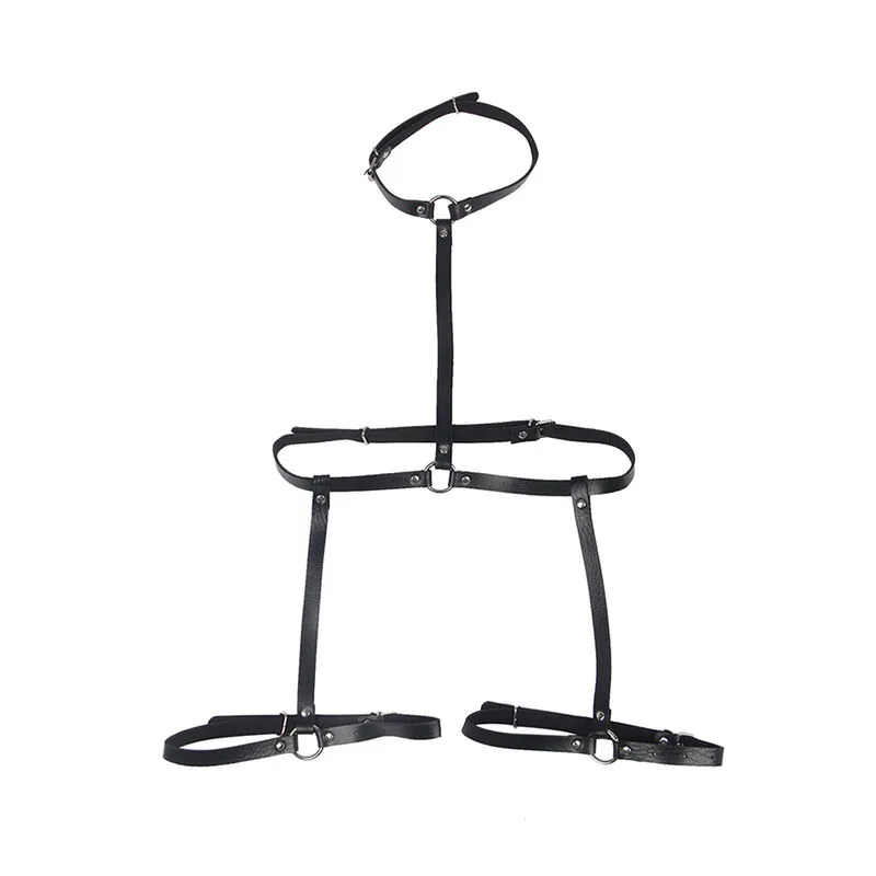 ARNÉS DE CUERPO CUERO NEGRO TALLA ÚNICA