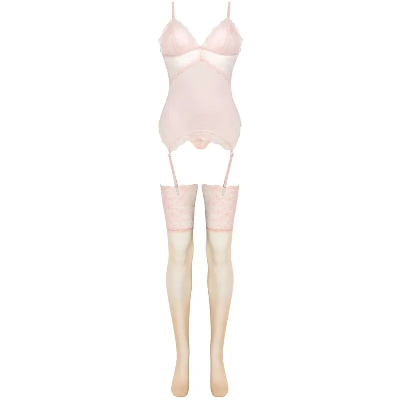 LIVCO CORSETTI FASHION - PERSINNE PEACH SET CORSET + PANTY + MEDIAS