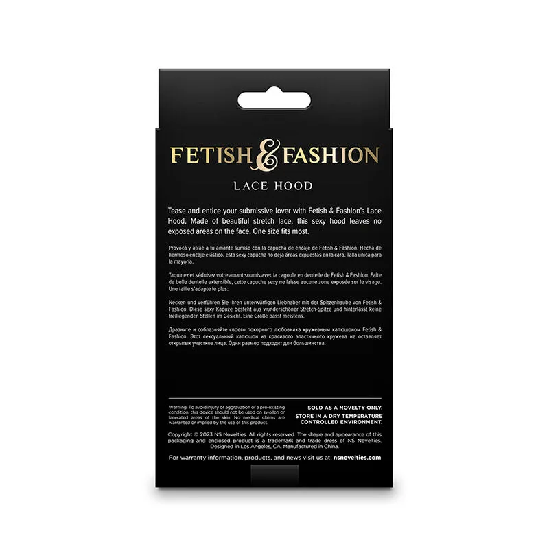 FETISH & FASHION PASAMONTAÑAS DE ENCAJE NEGRO