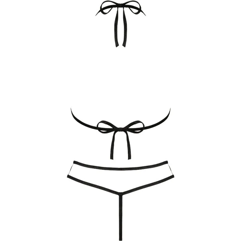 LIVCO CORSETTI FASHION - JIMENA LC 20216 SUJETADOR + TANGA NEGRO TALLA ÚNICA