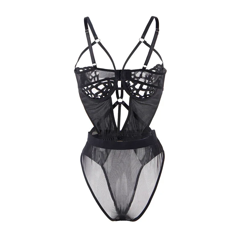 954055 BODY SEXY DE ENCAJE NEGRO S/M