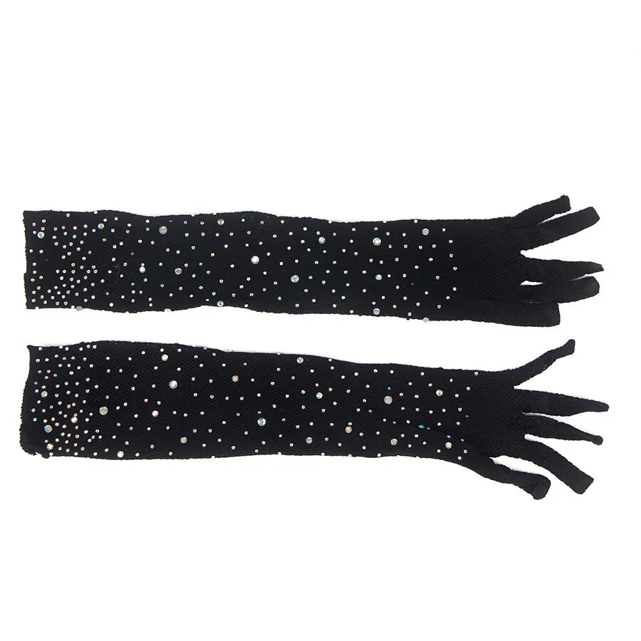 957469 GUANTES TRANSPARENTES CON BRILLO NEGRO S/M