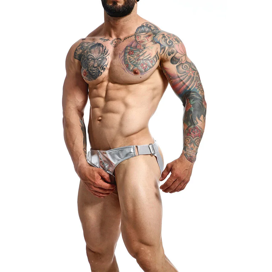 DNGEON JOCKSTRAP ANILLO PARA EL PENE PLATEADO TALLA ÚNICA