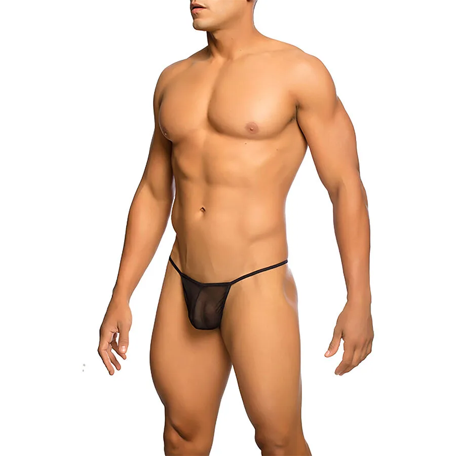 TANGA TRANSPARENTE CON FORMA DE T NEGRO TALLA