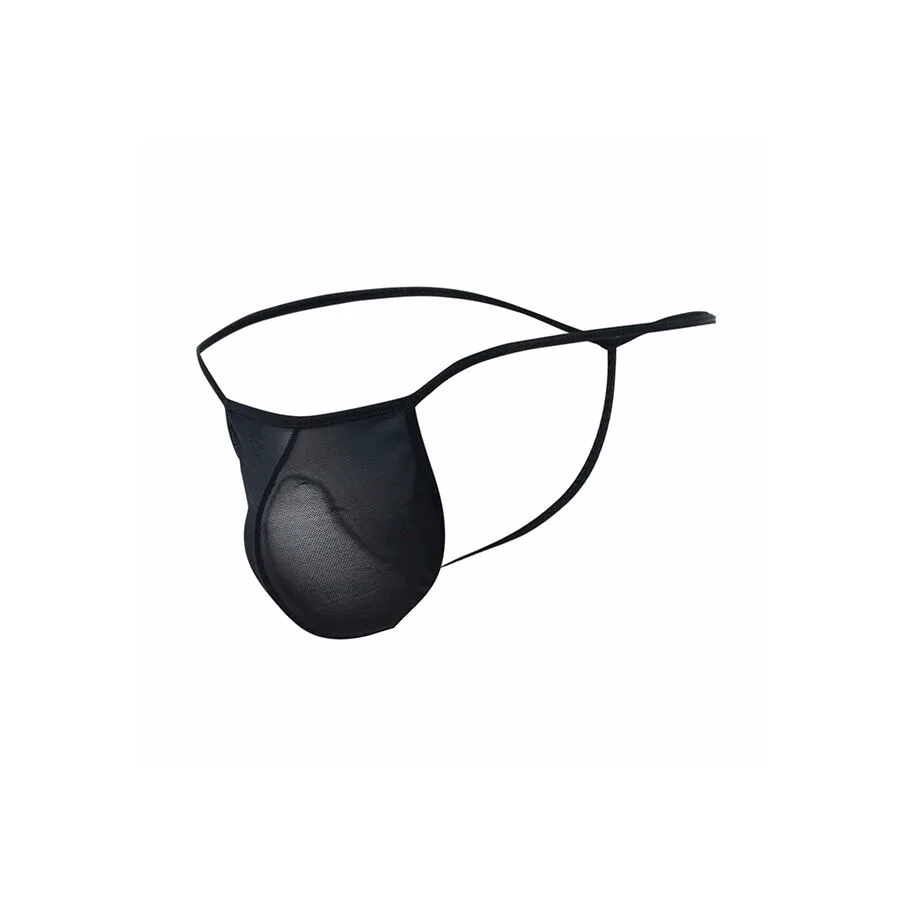 TANGA TRANSPARENTE CON FORMA DE T NEGRO TALLA
