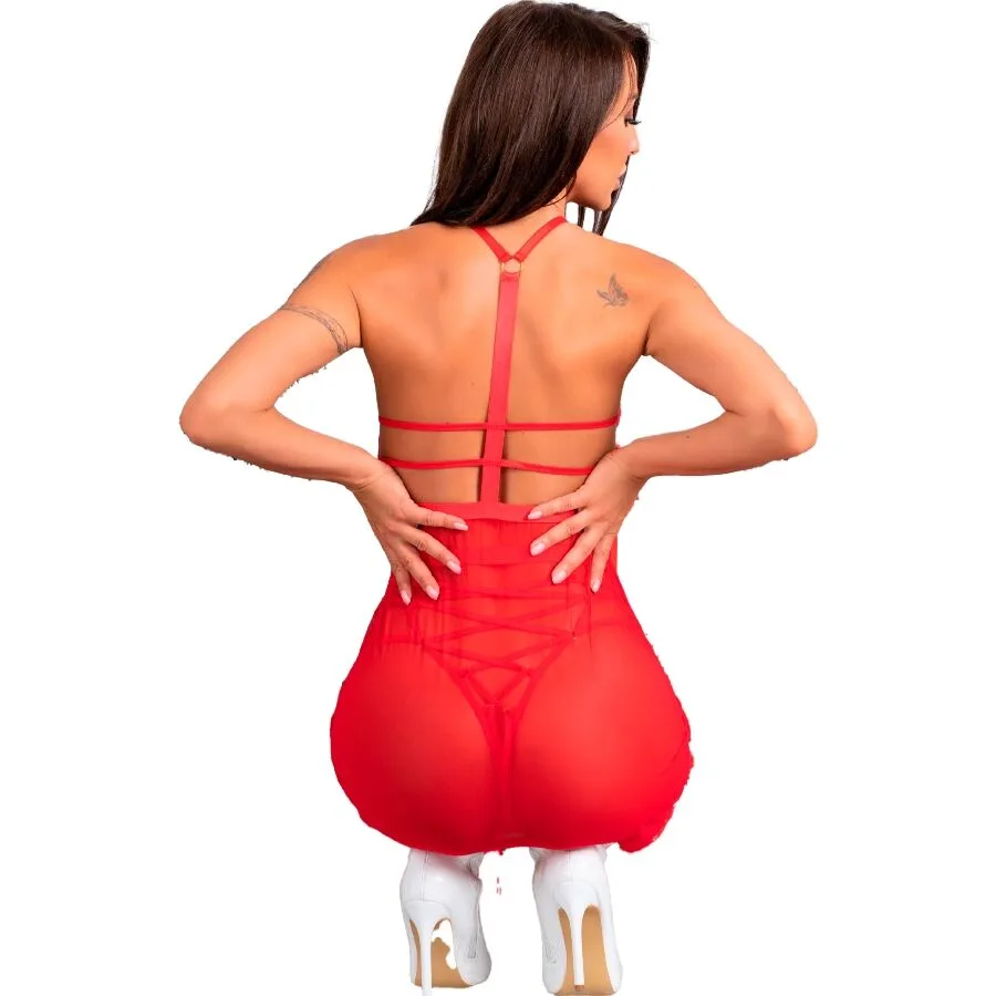 LIVCO CORSETTI FASHION - SANTAS CANDY LC 90722 CAMISA + TANGA NAVIDEÑO