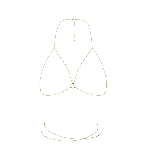 BODY CHAIN SUJETADOR THE MAGNIFIQUE COLLECTION BIJOUX INDISCRETS DORADO