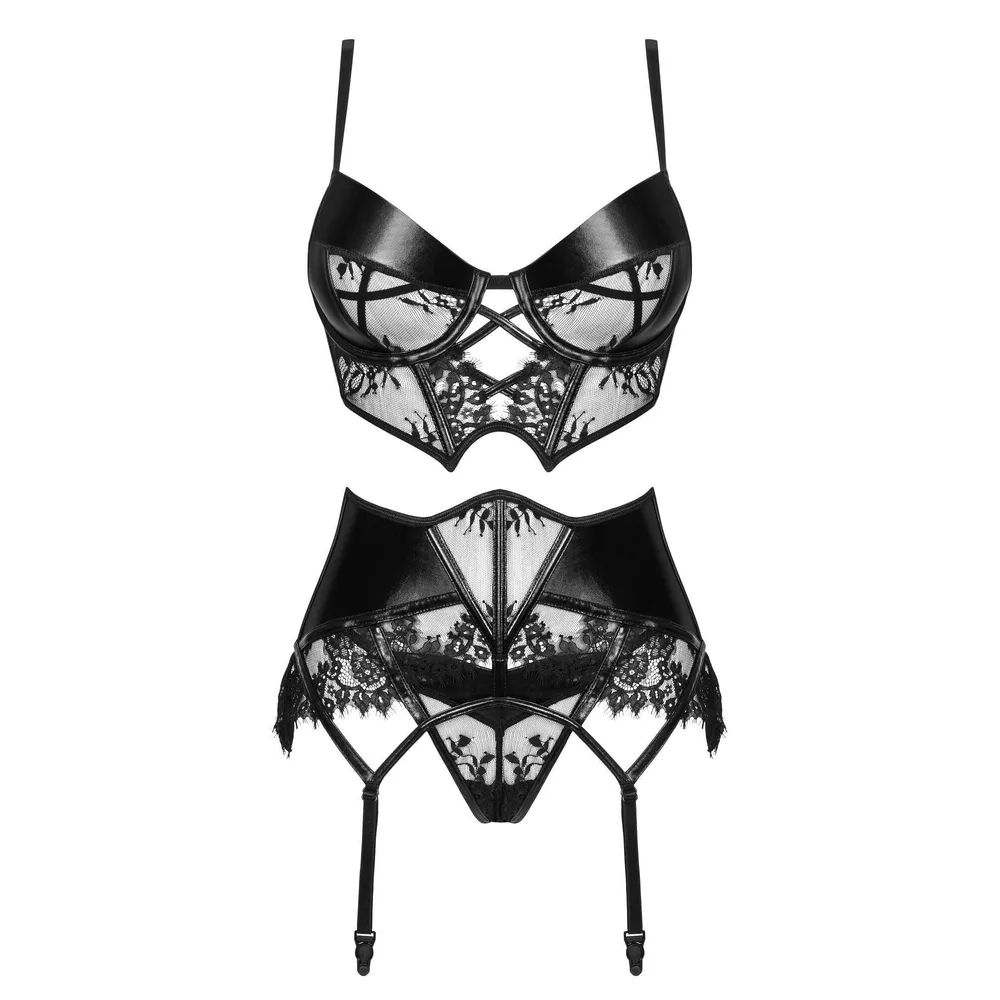 CONJUNTO DE 3 PIEZAS LEONELA NEGRO BEAUTY NIGHT FASHION