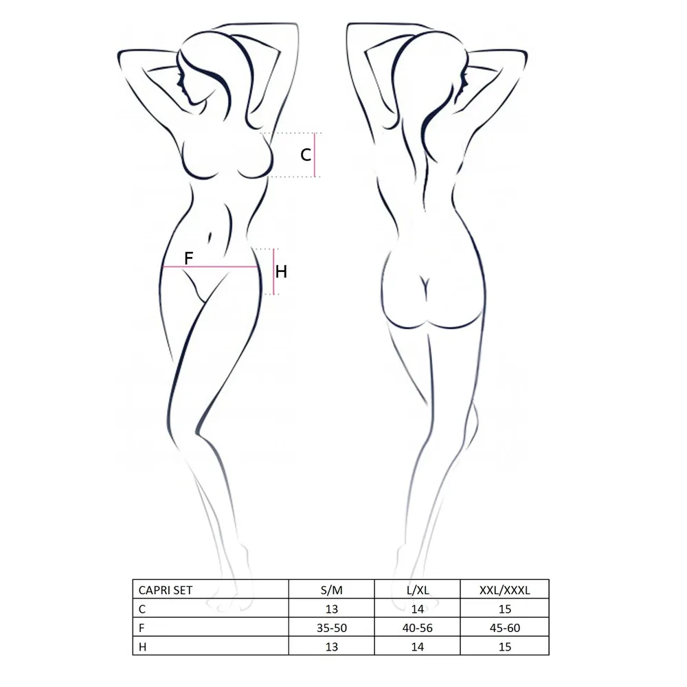 CONJUNTO DE 3 PIEZAS CAPRI NEGRO PASSION