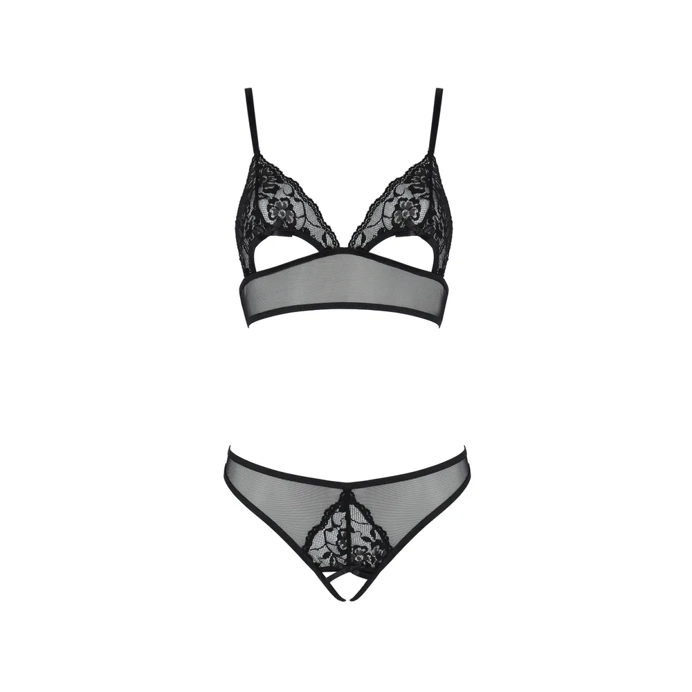 CONJUNTO DE 2 PIEZAS CHRISTA NEGRO EROTIC LINE PASSION