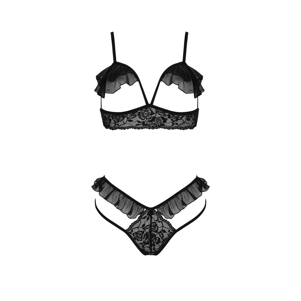 CONJUNTO DE 2 PIEZAS DOLLY NEGRO EROTIC LINE TALLA QUEEN PASSION