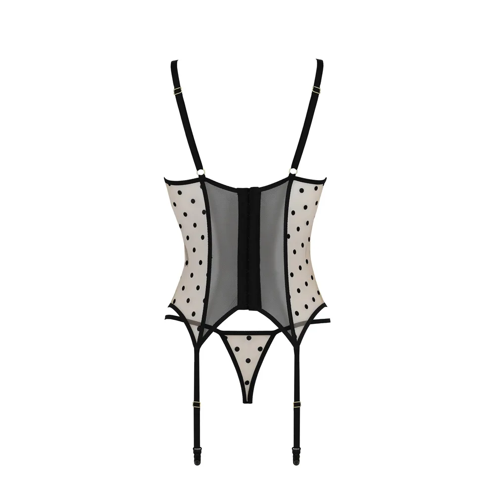 CORSÉ Y TANGA MARINA BEIGE DEVIL COLLECTION PASSION