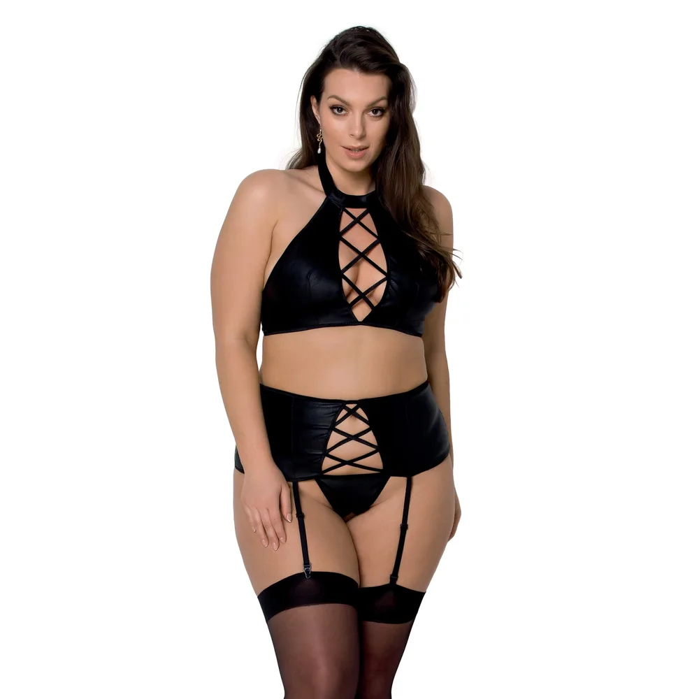 CONJUNTO DE 3 PIEZAS NANCY NEGRO TALLA QUEEN PASSION