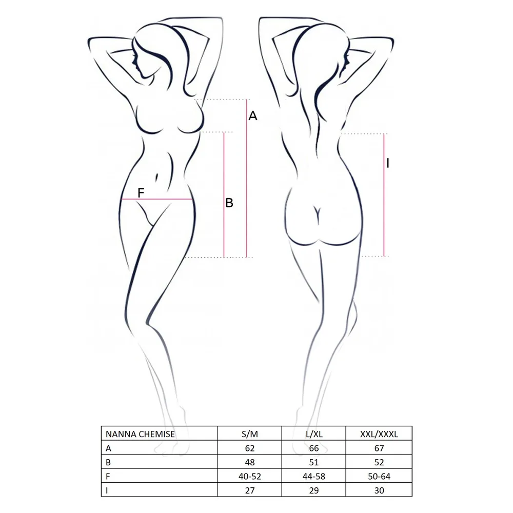 PICARDÍA Y TANGA NANNA CHEMISE BLACK  - PASSION