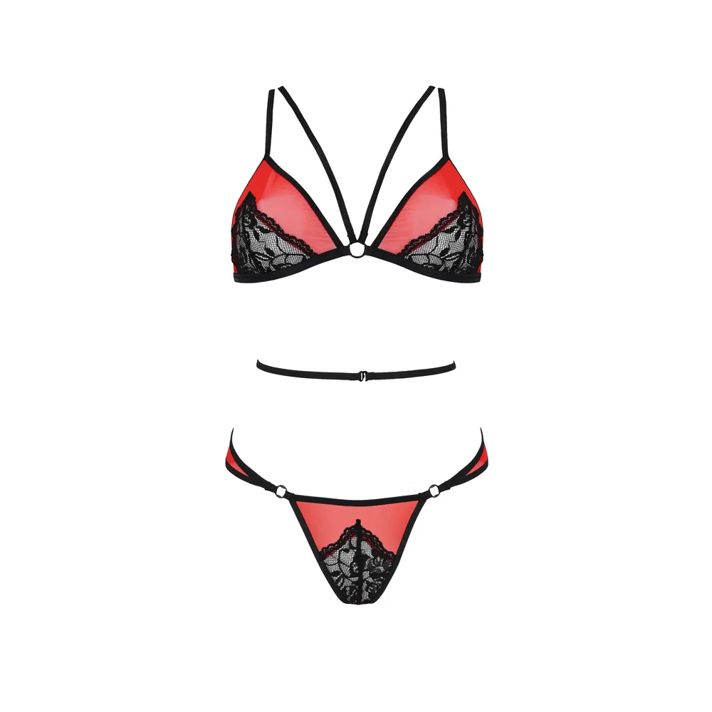 CONJUNTO DE 2 PIEZAS PEONIA ROJO EROTIC LINE PASSION