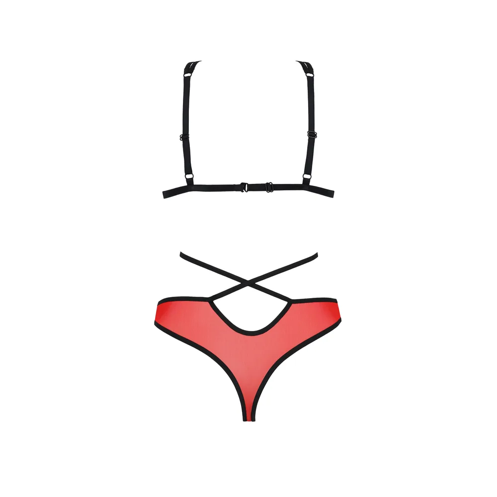 CONJUNTO DE 2 PIEZAS PEONIA ROJO EROTIC LINE PASSION