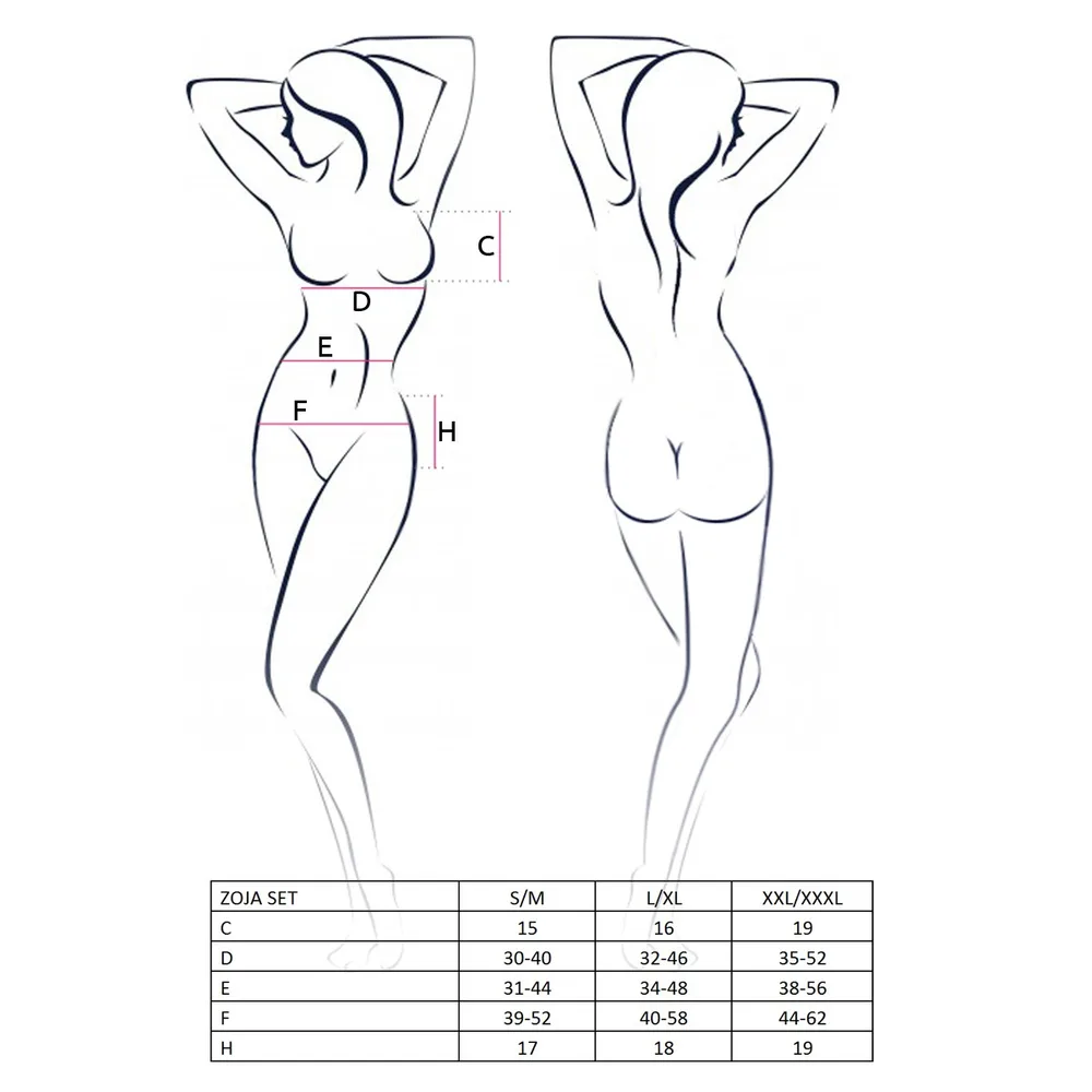 CONJUNTO DE 3 PIEZAS ZOJA NEGRO PASSION