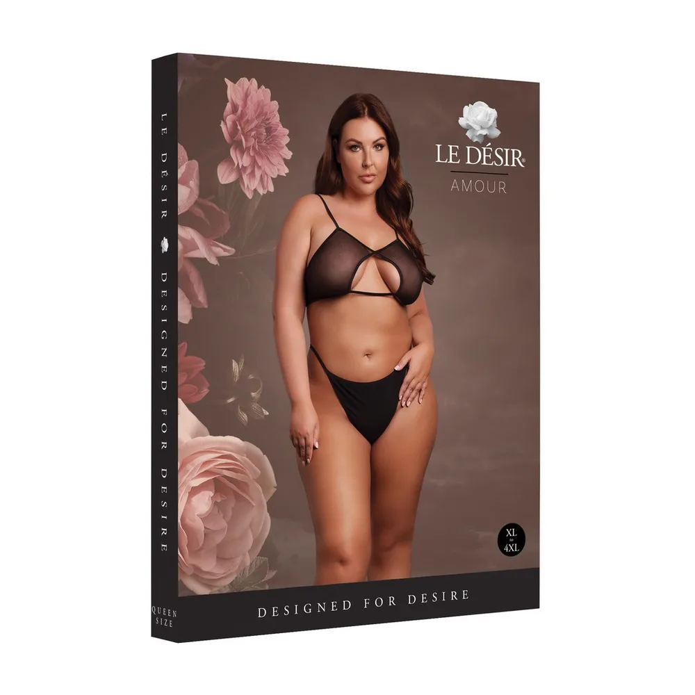 SUJETADOR KEYHOLE MESH NEGRO TALLA QUEEN LE DÉSIR 