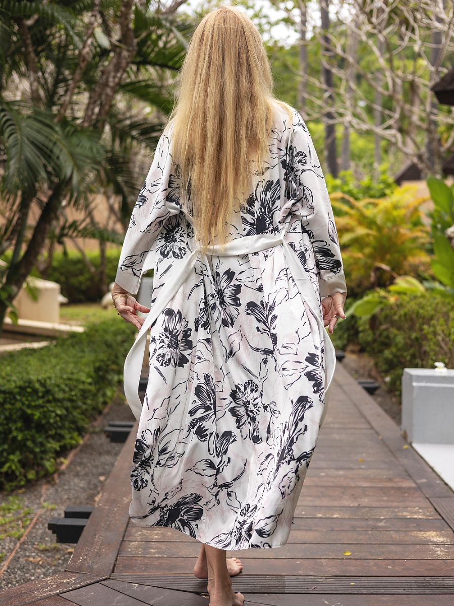 Long bathrobe Kalimo Blanco