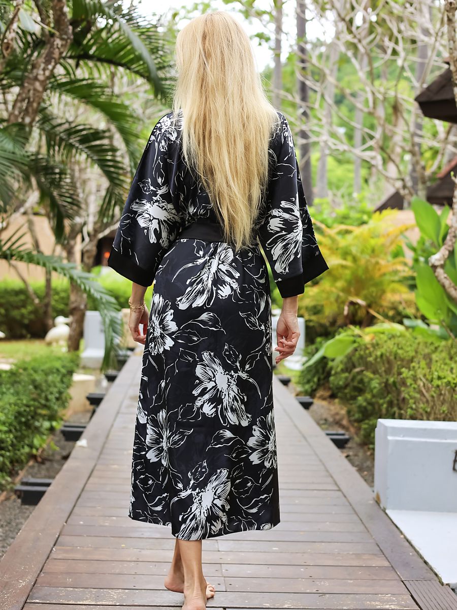 Long bathrobe Kalimo Negro Modelo 209072