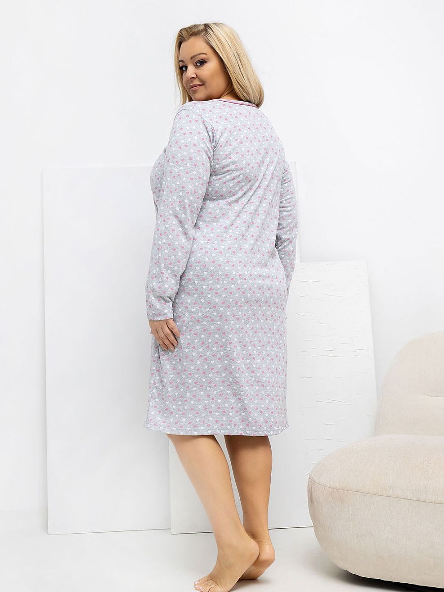 Plus Size Nightgown Forever Pink Gris Modelo 223309