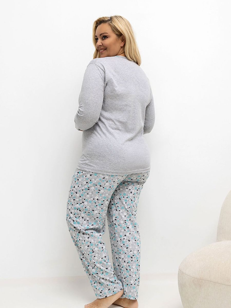Plus Size Pajamas Forever Pink Gris Modelo 221182