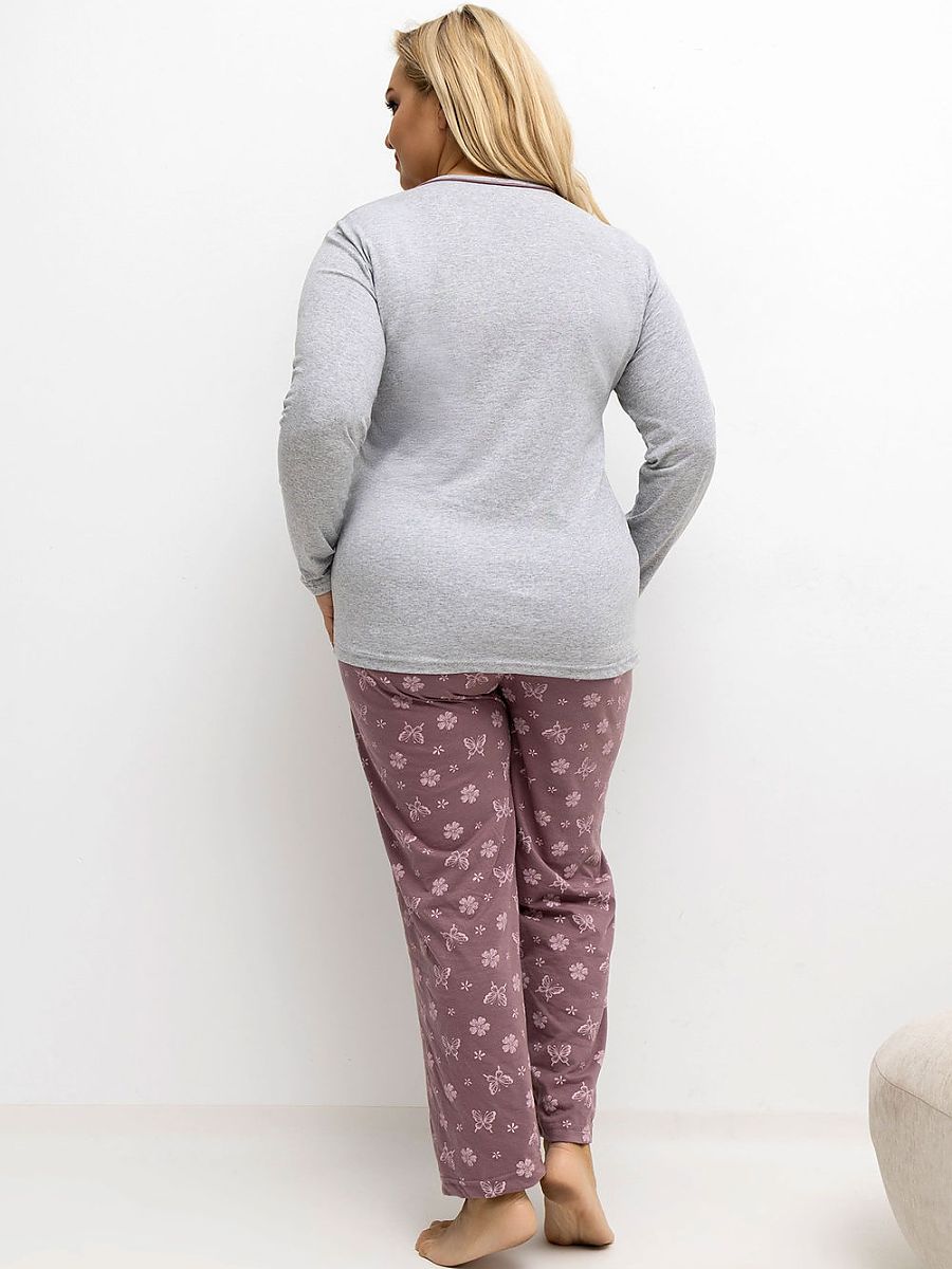 Plus Size Pajamas Forever Pink Gris Modelo 221187