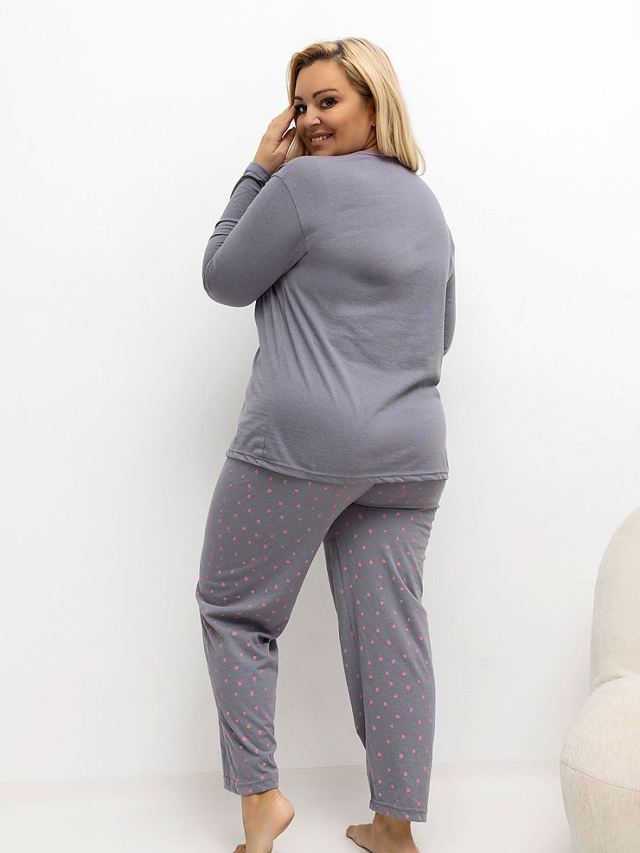 Plus Size Pajamas Forever Pink Gris Modelo 221198