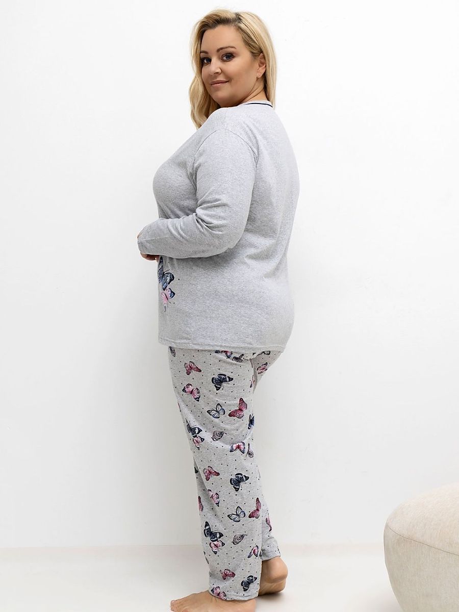 Plus Size Pajamas Forever Pink Gris Modelo 221199