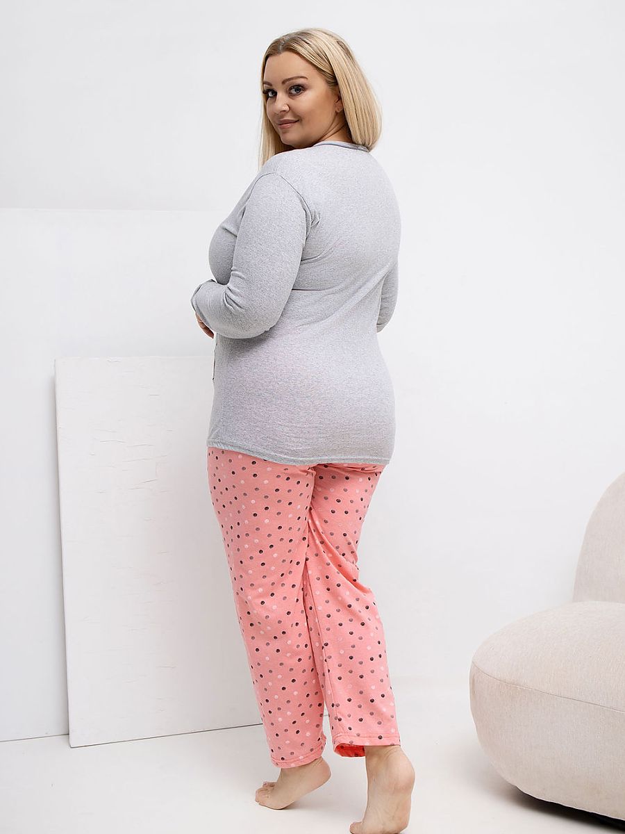Plus Size Pajamas Forever Pink Gris Modelo 223305